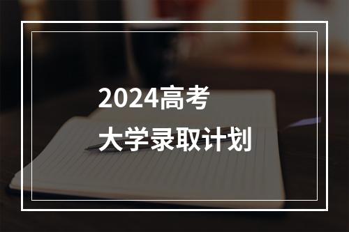 2024高考大学录取计划