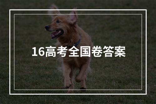 16高考全国卷答案