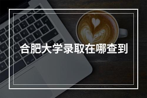 合肥大学录取在哪查到