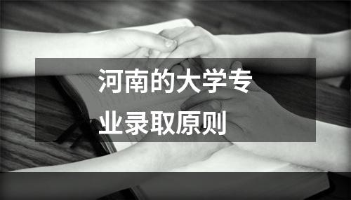 河南的大学专业录取原则