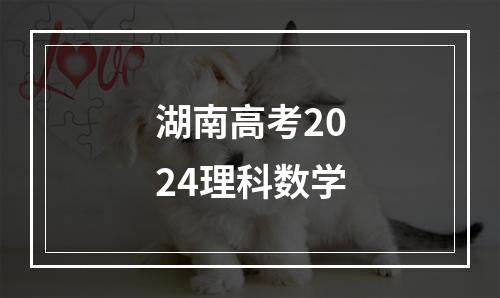 湖南高考2024理科数学