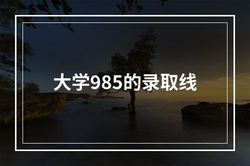 大学985的录取线