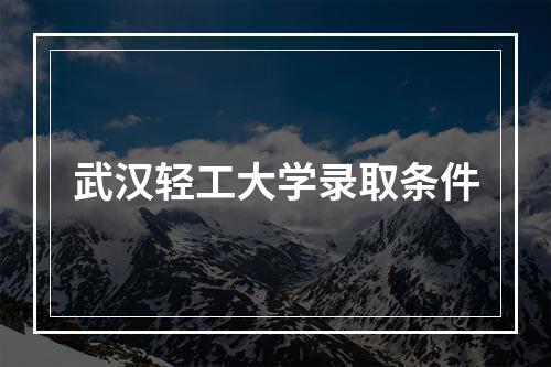 武汉轻工大学录取条件