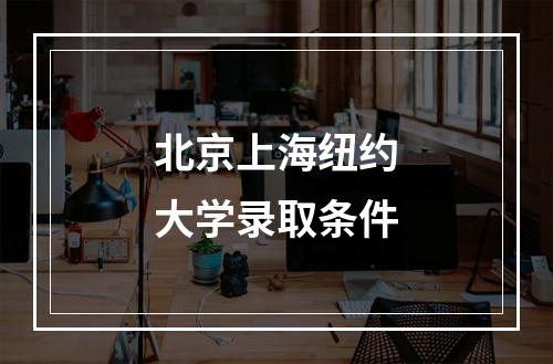 北京上海纽约大学录取条件