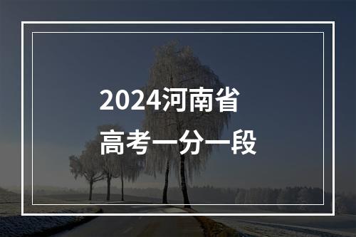 2024河南省高考一分一段