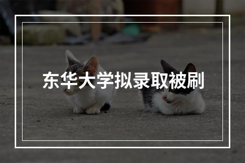 东华大学拟录取被刷