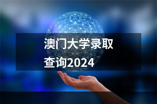 澳门大学录取查询2024