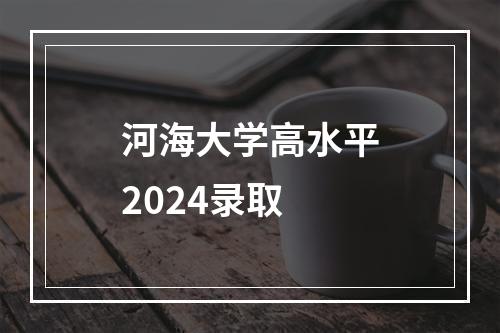 河海大学高水平2024录取