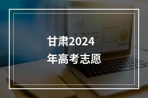 甘肃2024年高考志愿