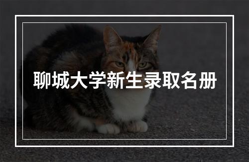 聊城大学新生录取名册