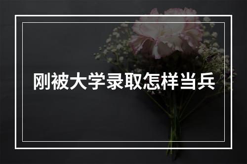 刚被大学录取怎样当兵