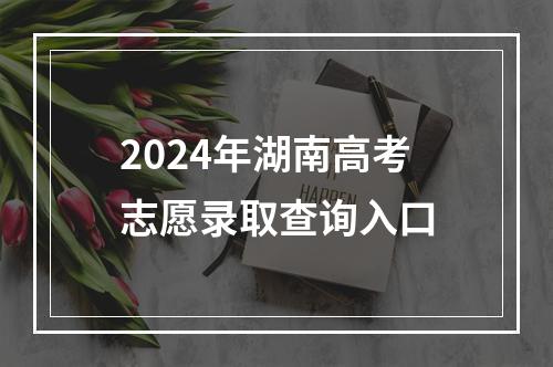 2024年湖南高考志愿录取查询入口