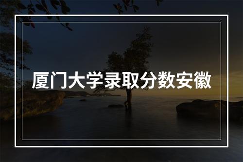 厦门大学录取分数安徽