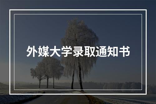 外媒大学录取通知书