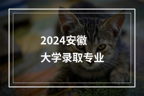 2024安徽大学录取专业