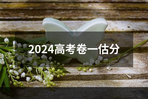 2024高考卷一估分