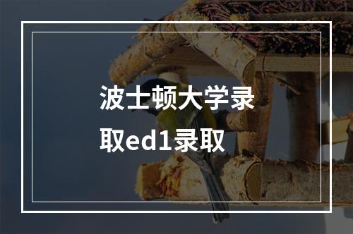 波士顿大学录取ed1录取