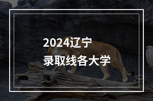 2024辽宁录取线各大学