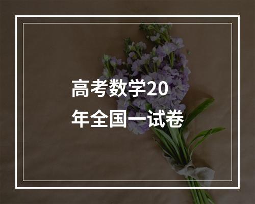 高考数学20年全国一试卷