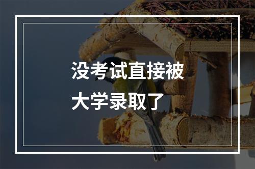 没考试直接被大学录取了