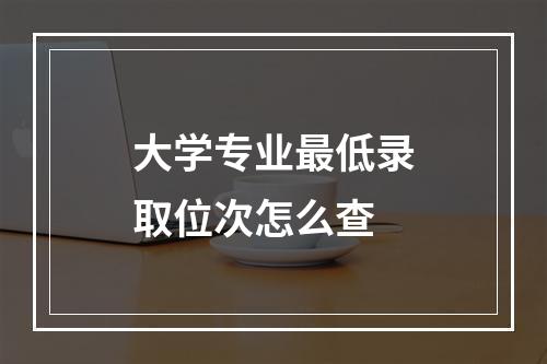 大学专业最低录取位次怎么查