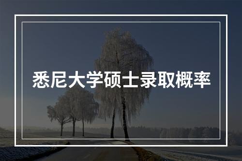 悉尼大学硕士录取概率