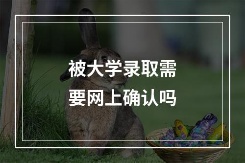 被大学录取需要网上确认吗