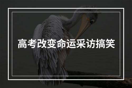 高考改变命运采访搞笑