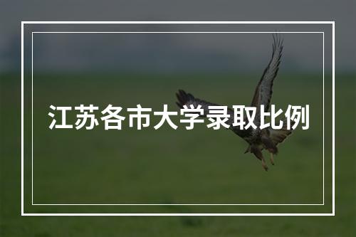 江苏各市大学录取比例