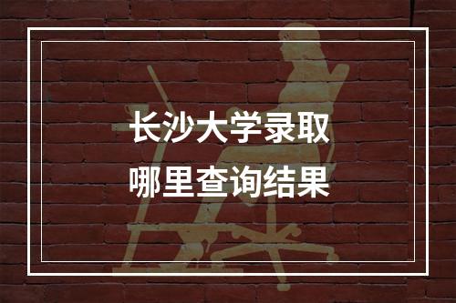 长沙大学录取哪里查询结果