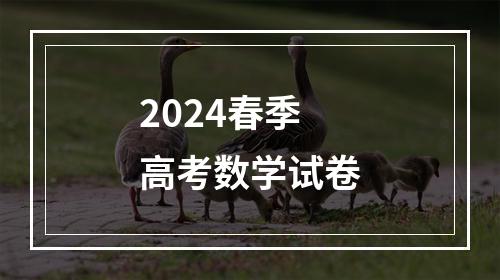 2024春季高考数学试卷