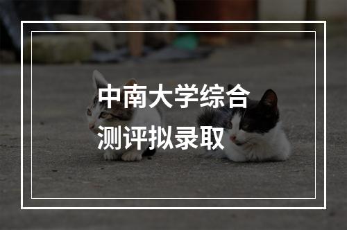 中南大学综合测评拟录取