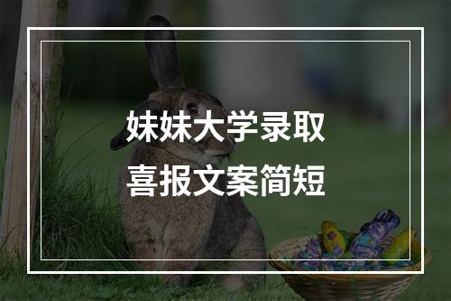 妹妹大学录取喜报文案简短