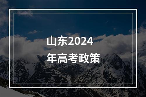 山东2024年高考政策