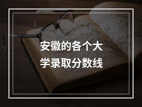 安徽的各个大学录取分数线