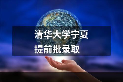 清华大学宁夏提前批录取