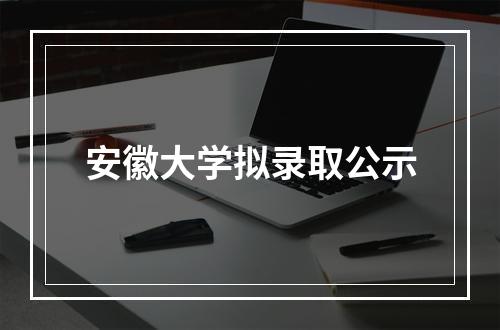 安徽大学拟录取公示