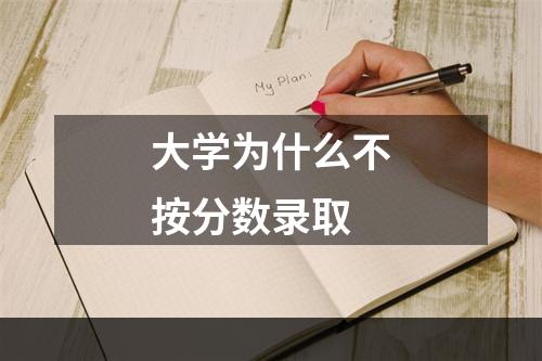 大学为什么不按分数录取