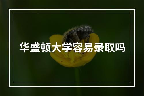 华盛顿大学容易录取吗