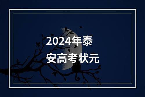 2024年泰安高考状元