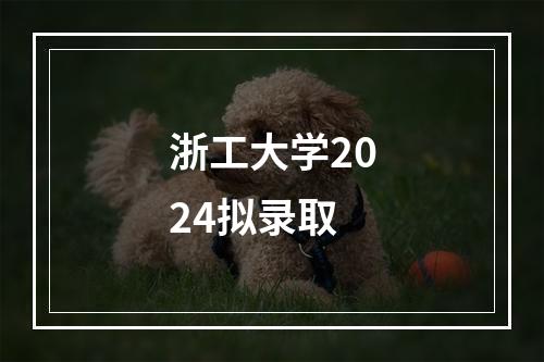 浙工大学2024拟录取