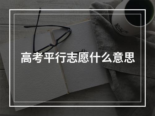 高考平行志愿什么意思