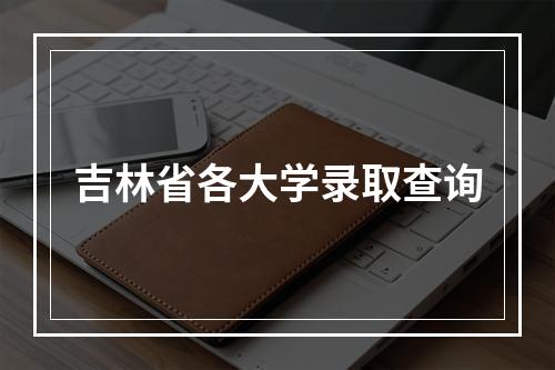 吉林省各大学录取查询