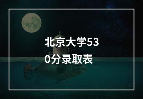 北京大学530分录取表