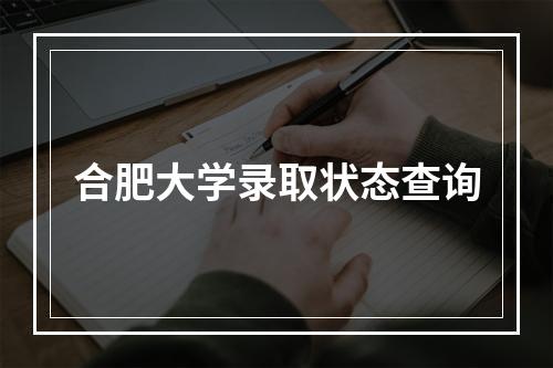 合肥大学录取状态查询