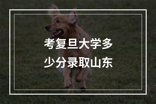 考复旦大学多少分录取山东