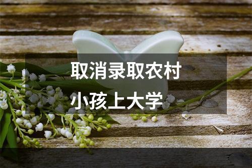 取消录取农村小孩上大学