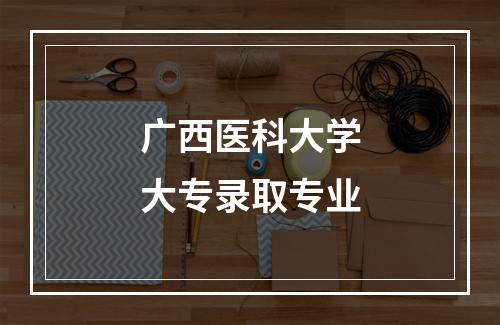 广西医科大学大专录取专业