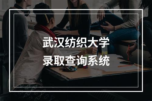 武汉纺织大学录取查询系统