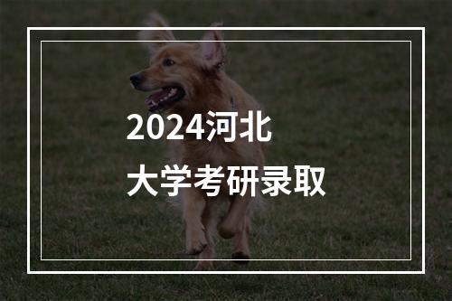 2024河北大学考研录取